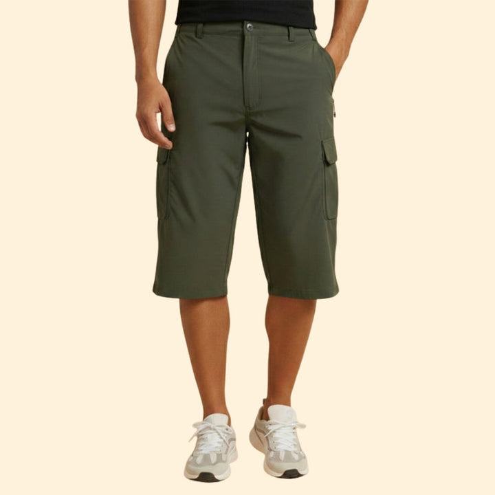 Men’s Cargo Shorts with Zip and Button Closure