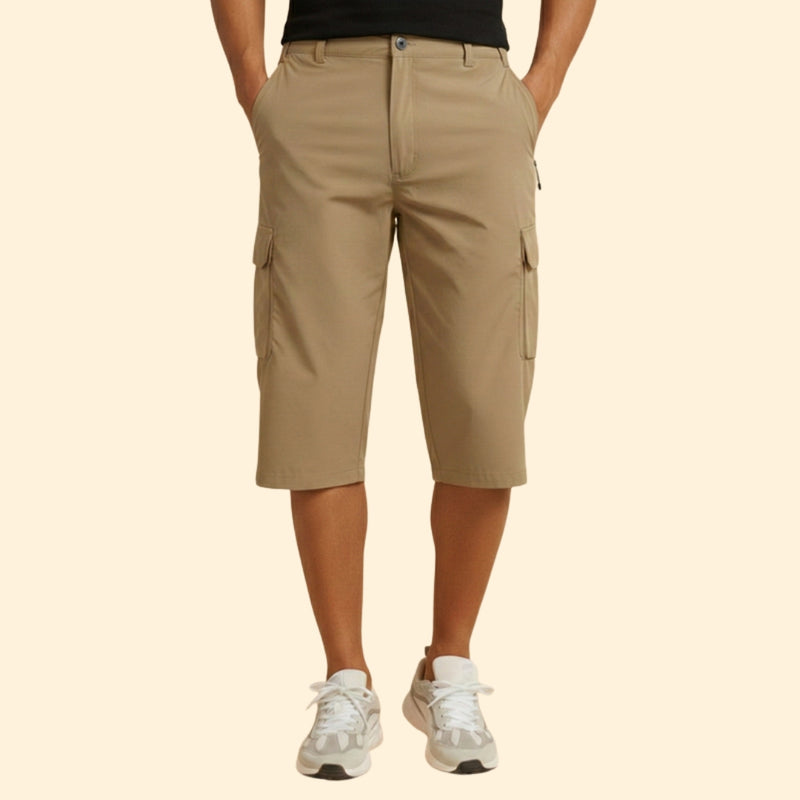 Men’s Cargo Shorts with Zip and Button Closure