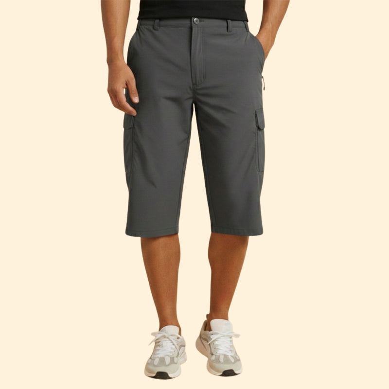 Men’s Cargo Shorts with Zip and Button Closure