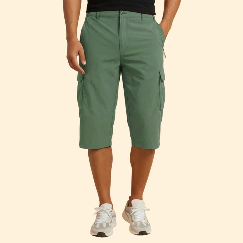 Men’s Cargo Shorts with Zip and Button Closure