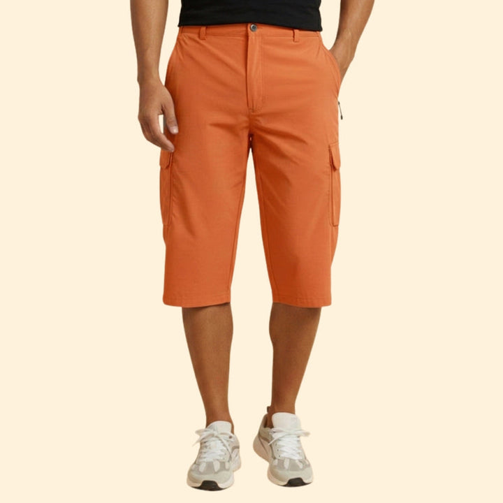 Men’s Cargo Shorts with Zip and Button Closure