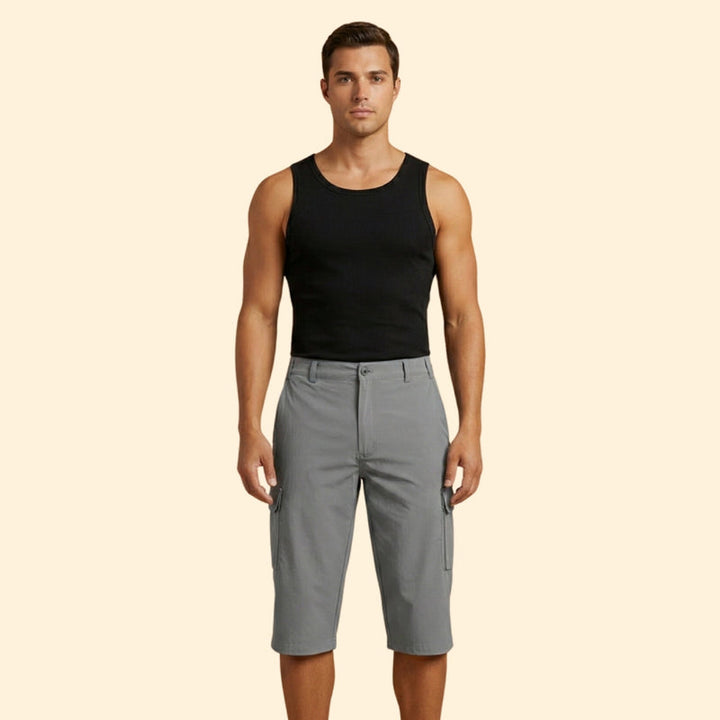 Men’s Cargo Shorts with Zip and Button Closure