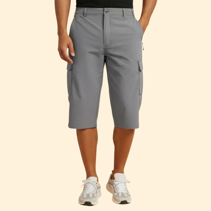 Men’s Cargo Shorts with Zip and Button Closure