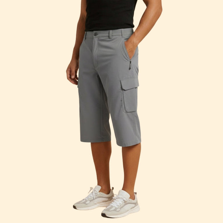 Men’s Cargo Shorts with Zip and Button Closure