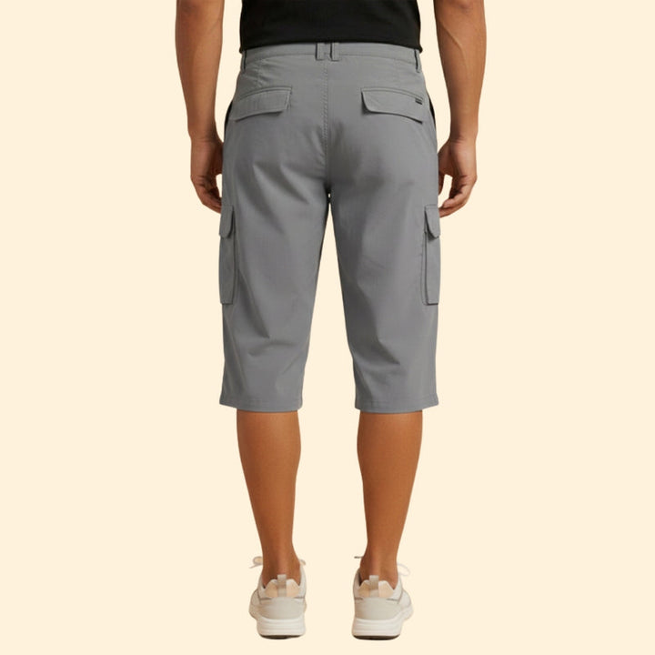 Men’s Cargo Shorts with Zip and Button Closure