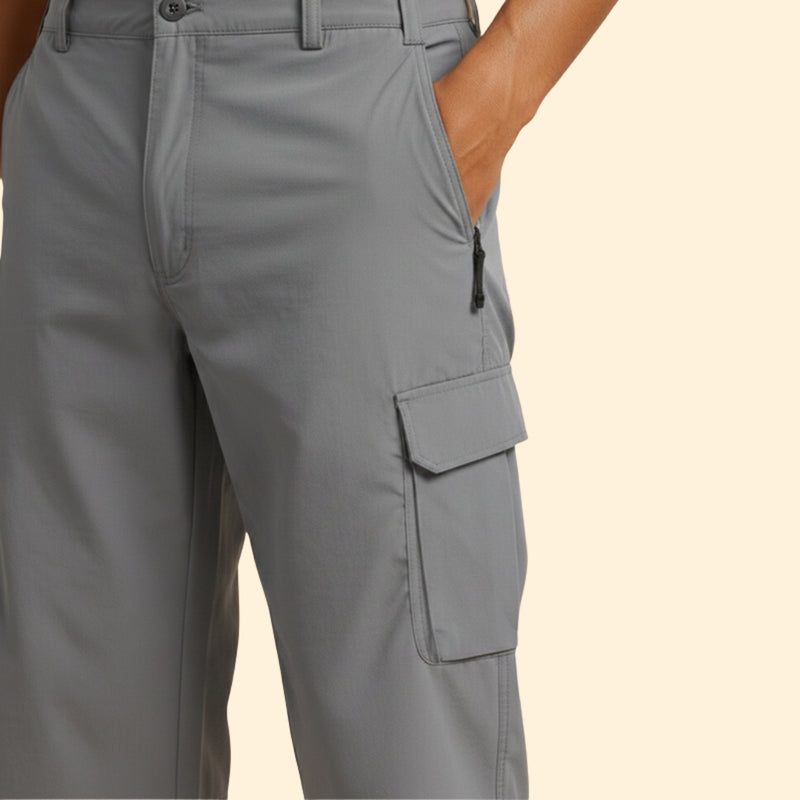 Men’s Cargo Shorts with Zip and Button Closure
