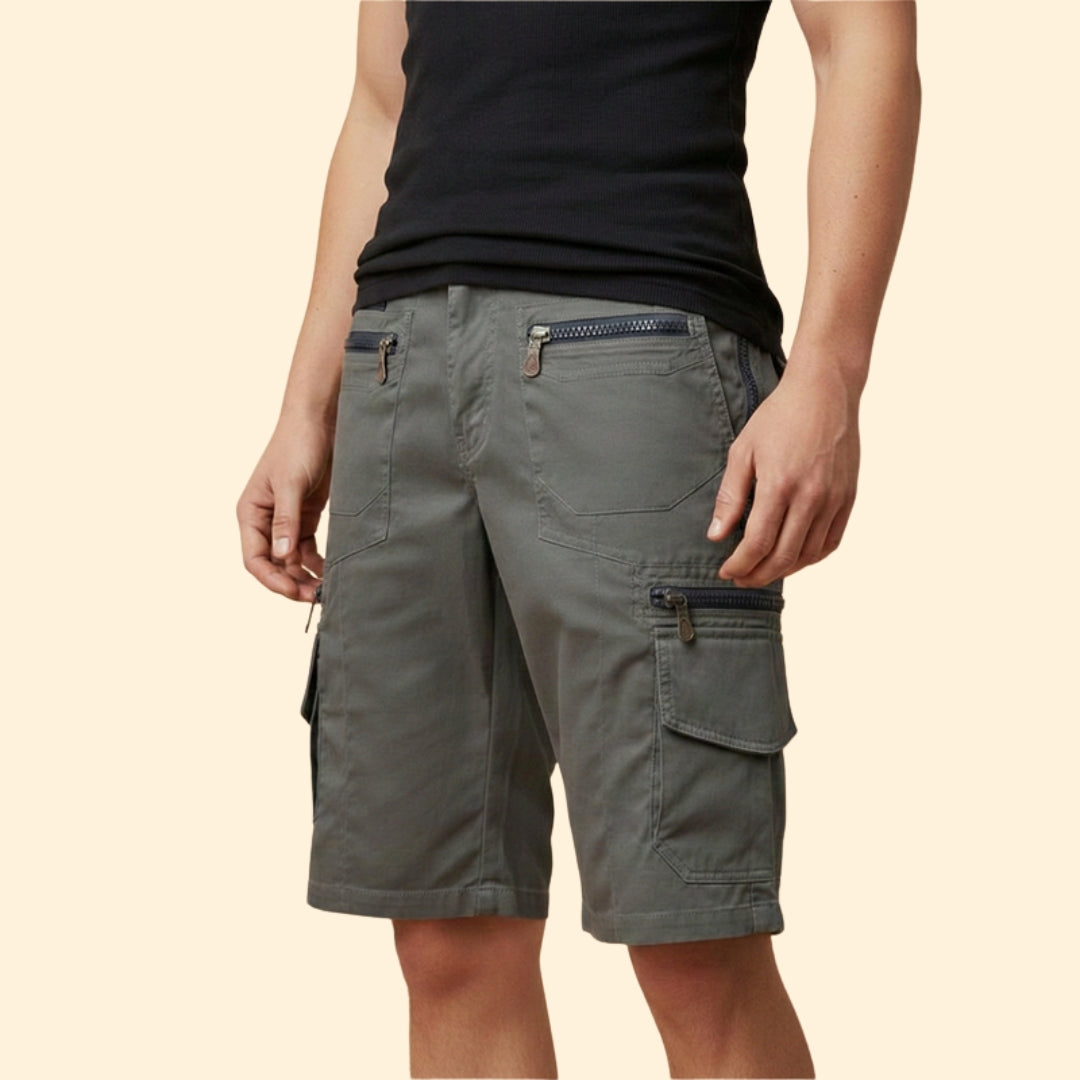 Men's Cargo Shorts with Zipper Pockets