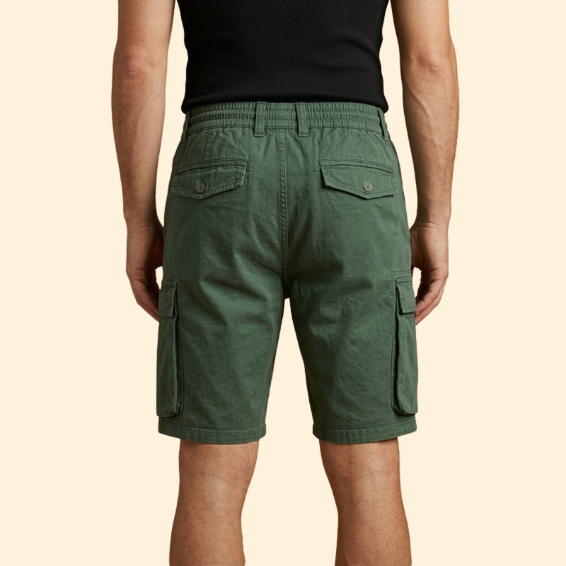 Men’s Cargo Shorts with Zipper Pockets and Drawstring Waist