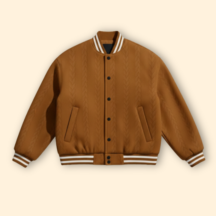 Men’s Casual Bomber Jacket with Structured Shoulders