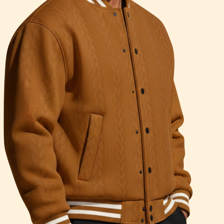Men’s Casual Bomber Jacket with Structured Shoulders