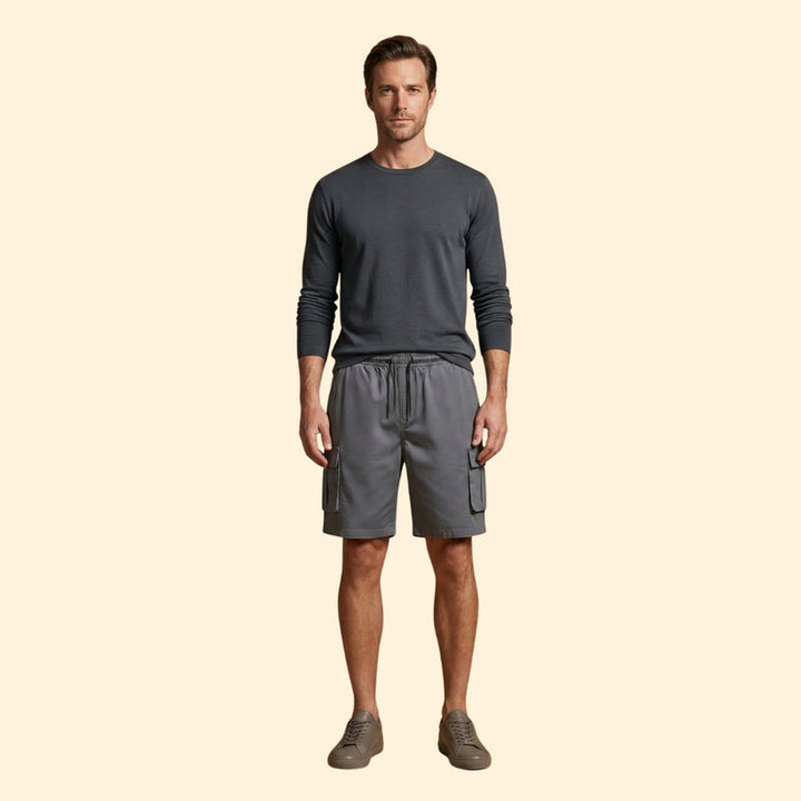 Men's Casual Cargo Shorts with Elastic Waistband