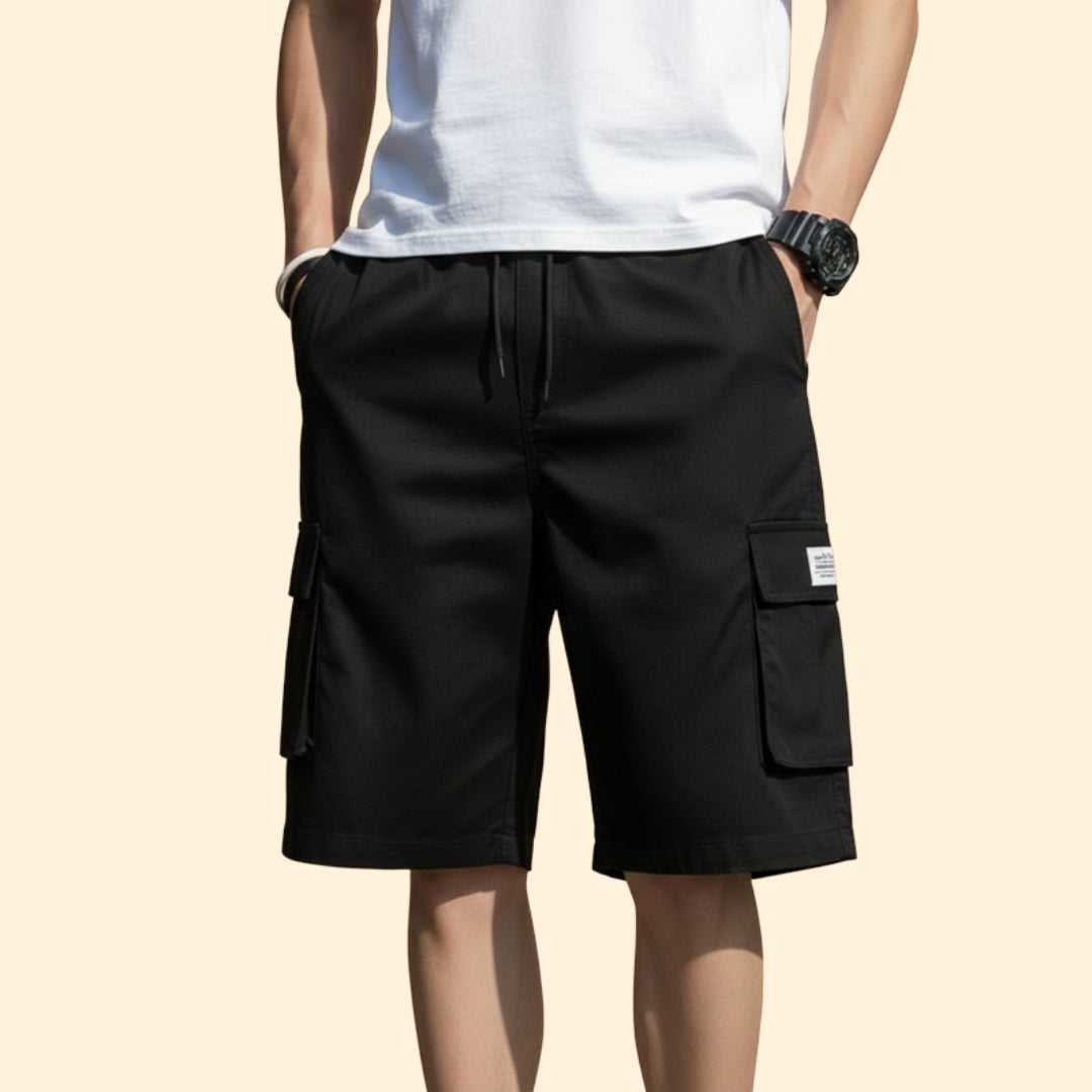 Men's Casual Cargo Shorts with Elastic Waistband