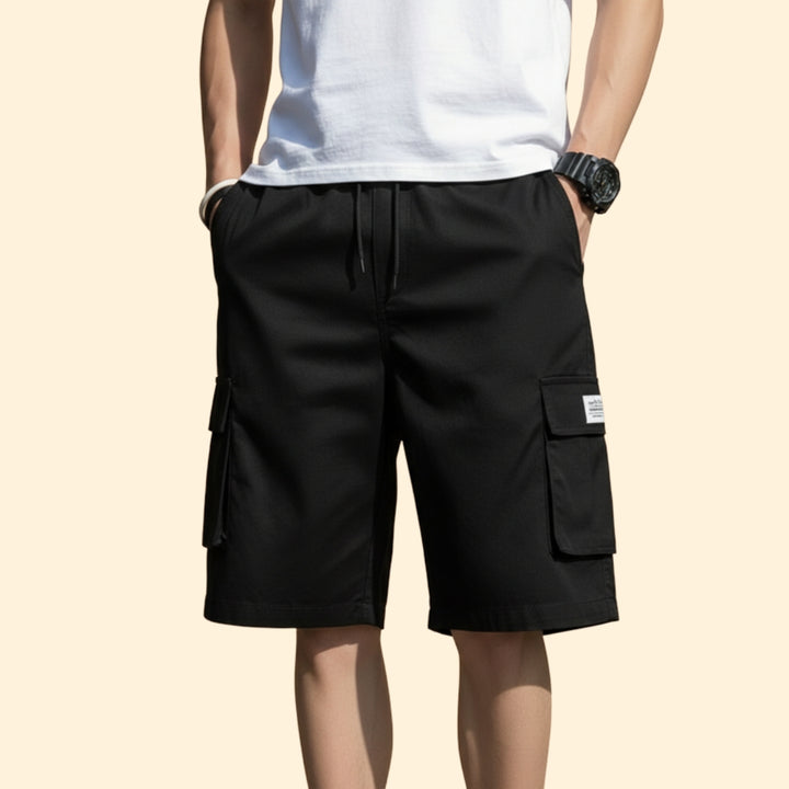 Men's Casual Cargo Shorts with Elastic Waistband