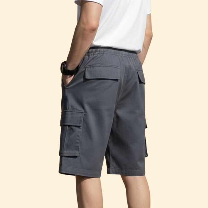 Men's Casual Cargo Shorts with Elastic Waistband