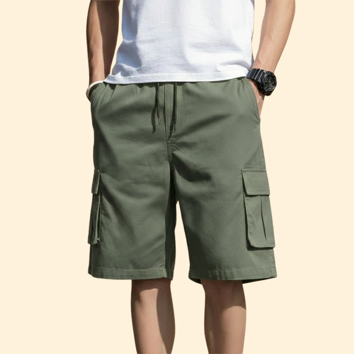 Men's Casual Cargo Shorts with Elastic Waistband