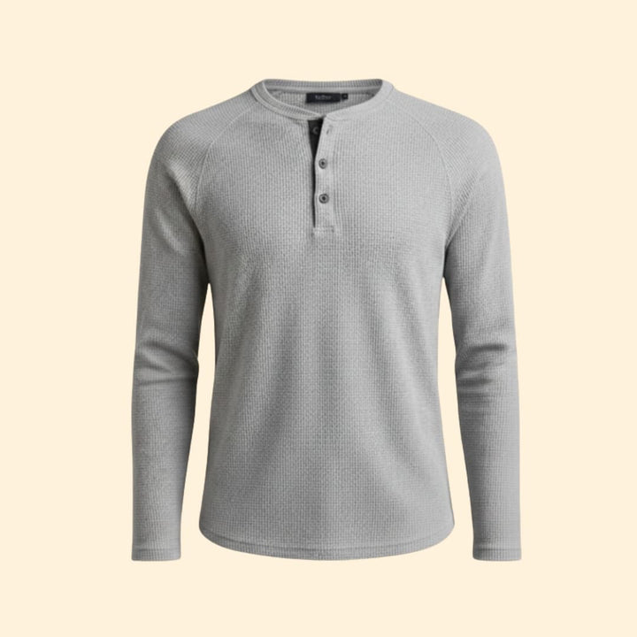 Men’s Casual Henley T-Shirt with Long Sleeves