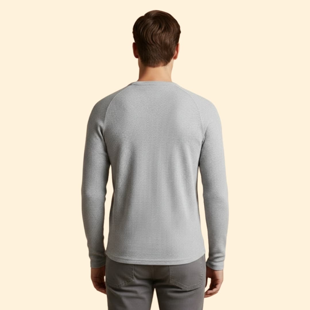 Men’s Casual Henley T-Shirt with Long Sleeves