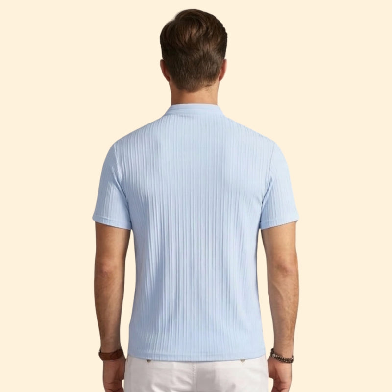 Men’s Casual Henley T-Shirt with Short Sleeves