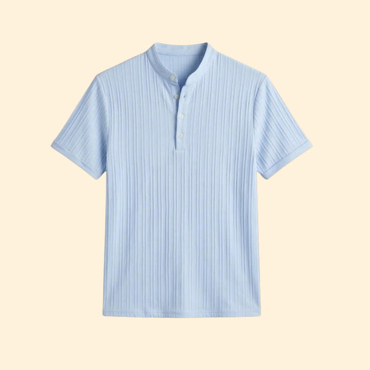 Men’s Casual Henley T-Shirt with Short Sleeves