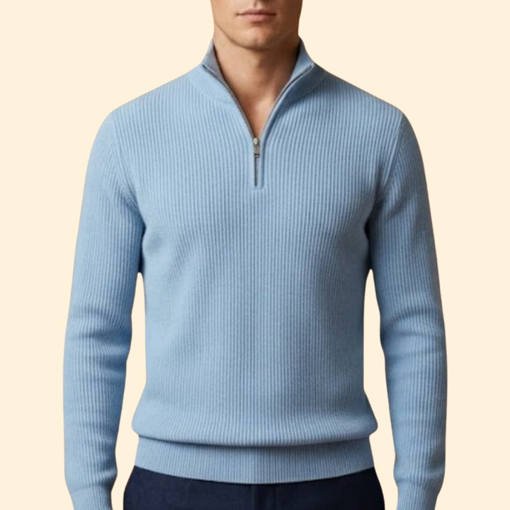 Men’s Casual Knitwear with Quarter-Zip Closure