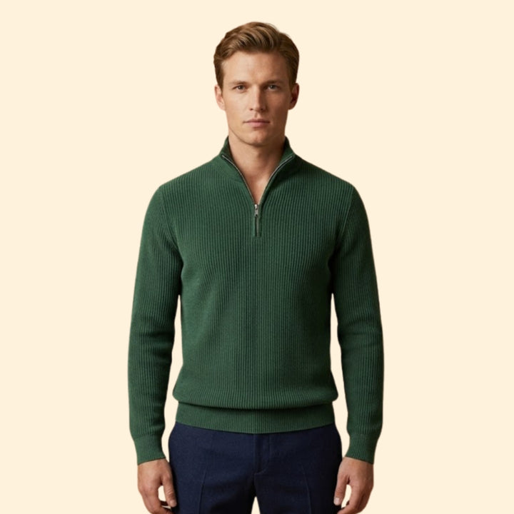 Men’s Casual Knitwear with Quarter-Zip Closure