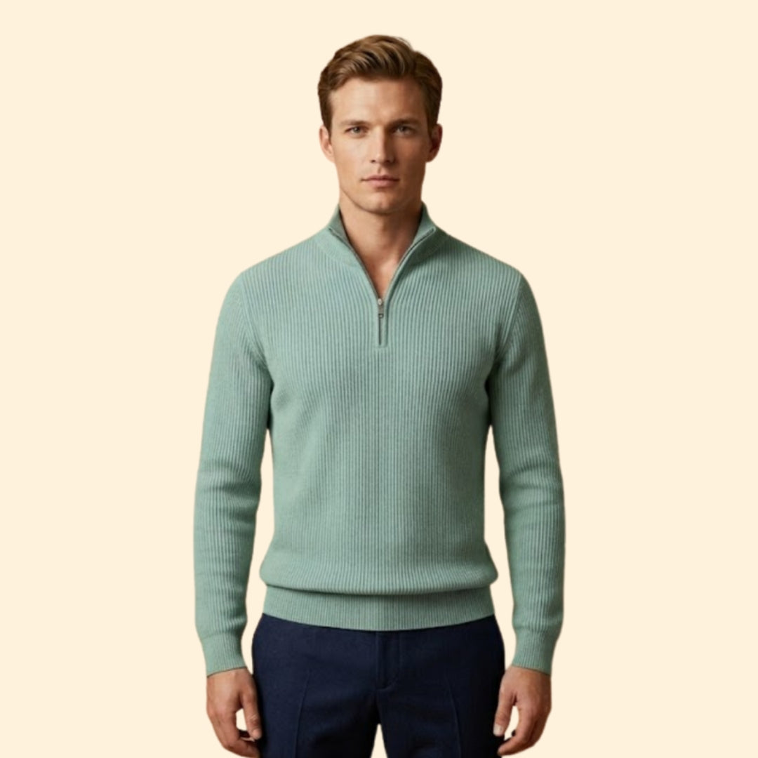 Men’s Casual Knitwear with Quarter-Zip Closure
