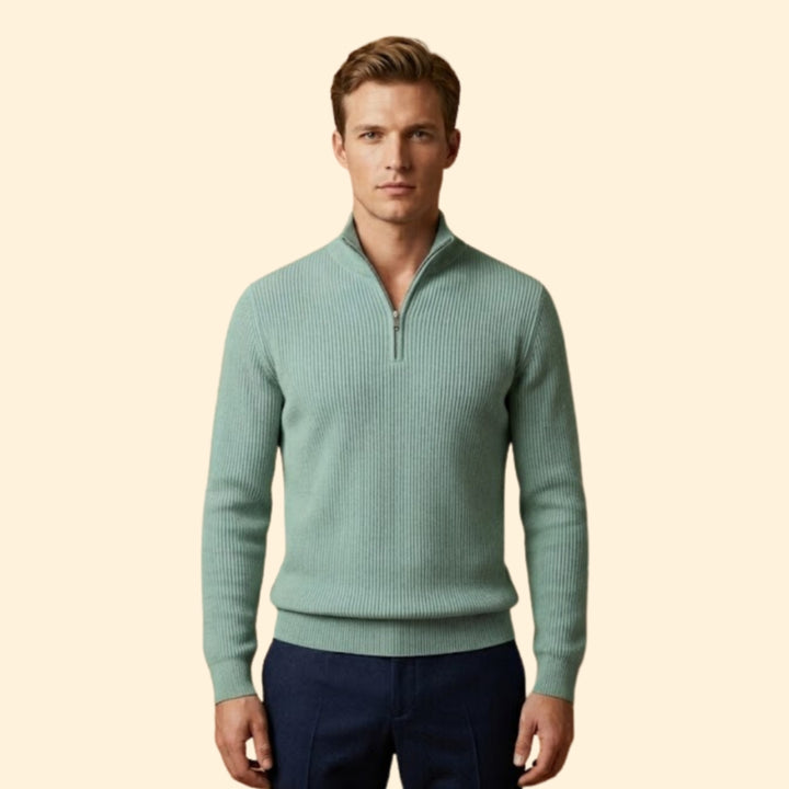 Men’s Casual Knitwear with Quarter-Zip Closure