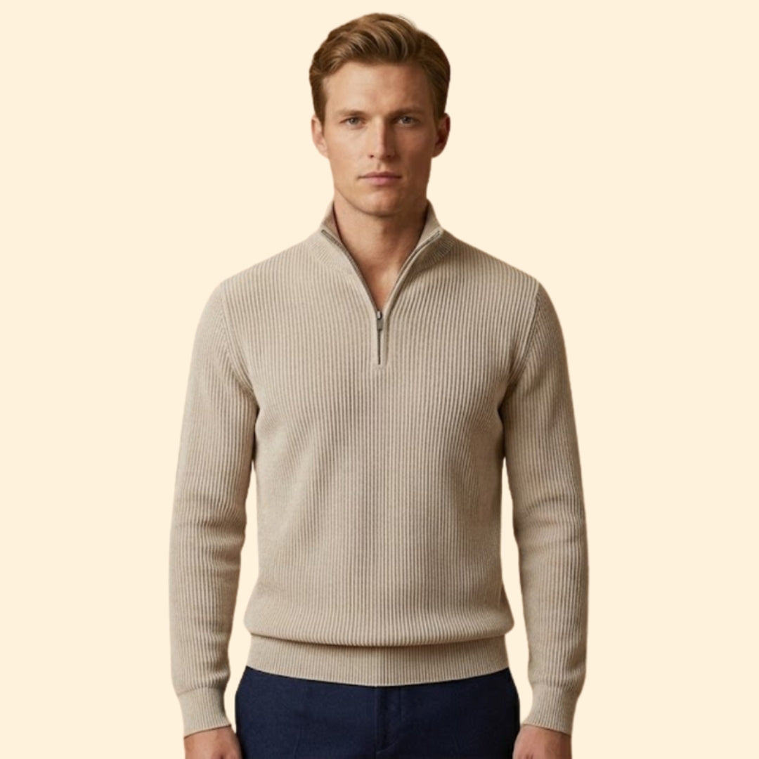 Men’s Casual Knitwear with Quarter-Zip Closure