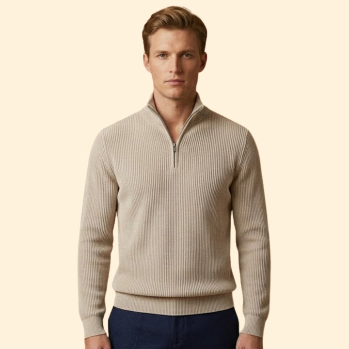 Men’s Casual Knitwear with Quarter-Zip Closure
