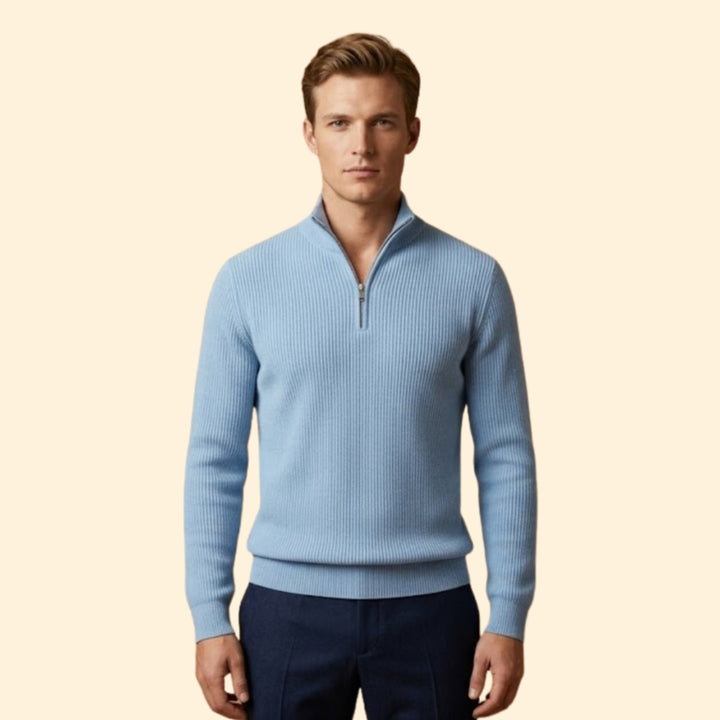 Men’s Casual Knitwear with Quarter-Zip Closure