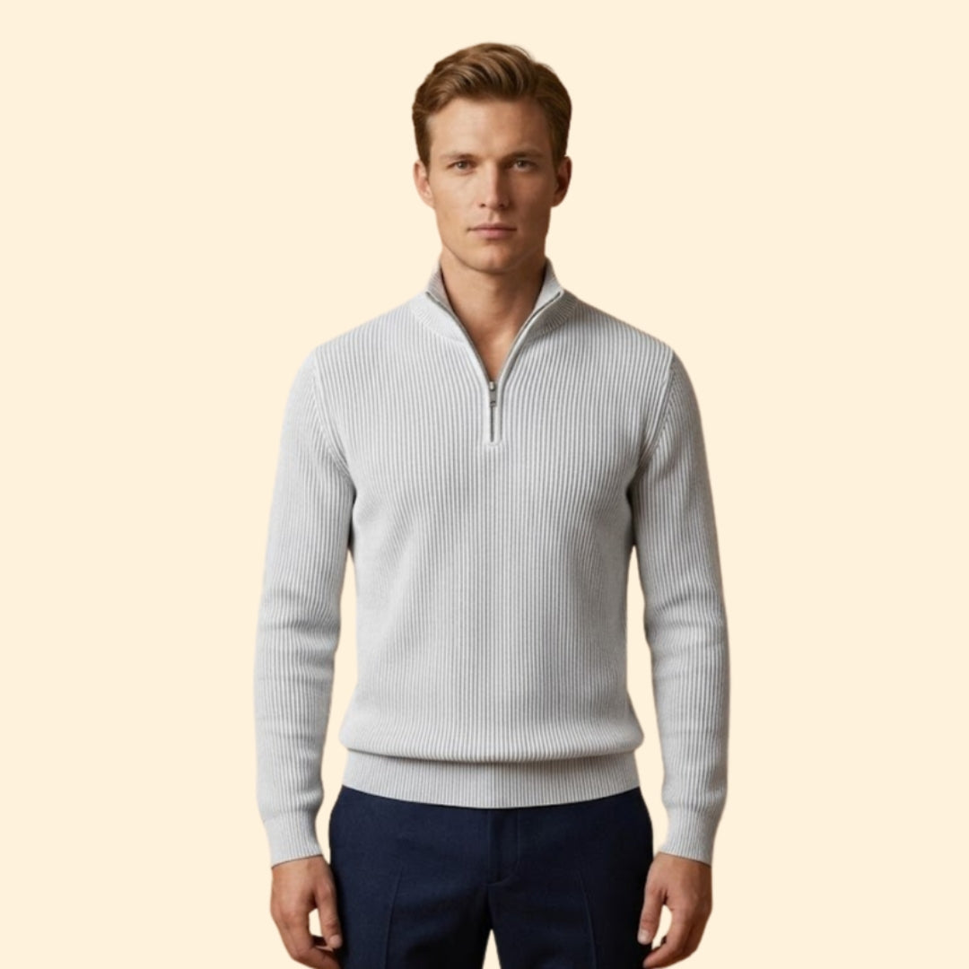 Men’s Casual Knitwear with Quarter-Zip Closure