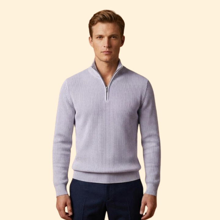 Men’s Casual Knitwear with Quarter-Zip Closure