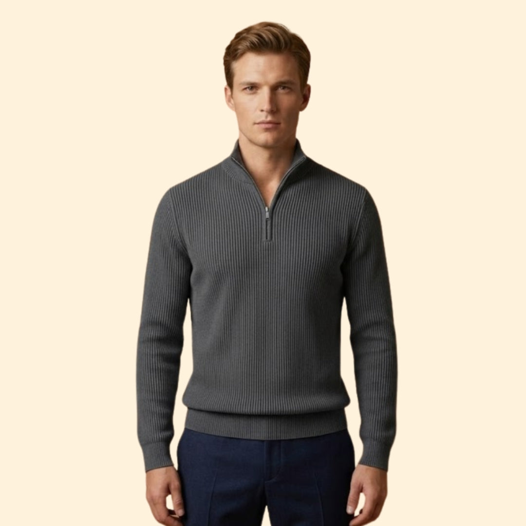 Men’s Casual Knitwear with Quarter-Zip Closure