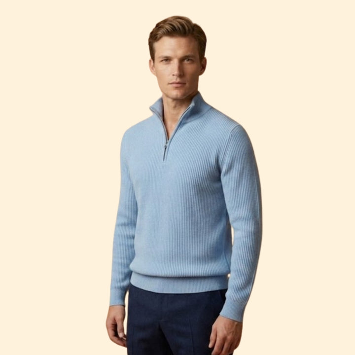 Men’s Casual Knitwear with Quarter-Zip Closure