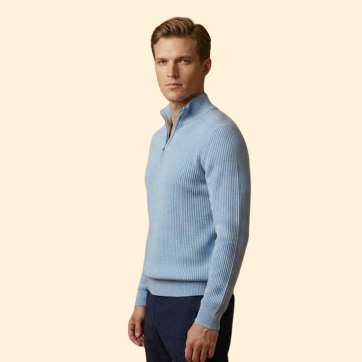 Men’s Casual Knitwear with Quarter-Zip Closure