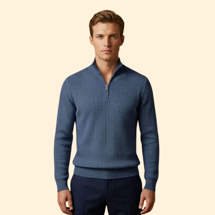 Men’s Casual Knitwear with Quarter-Zip Closure