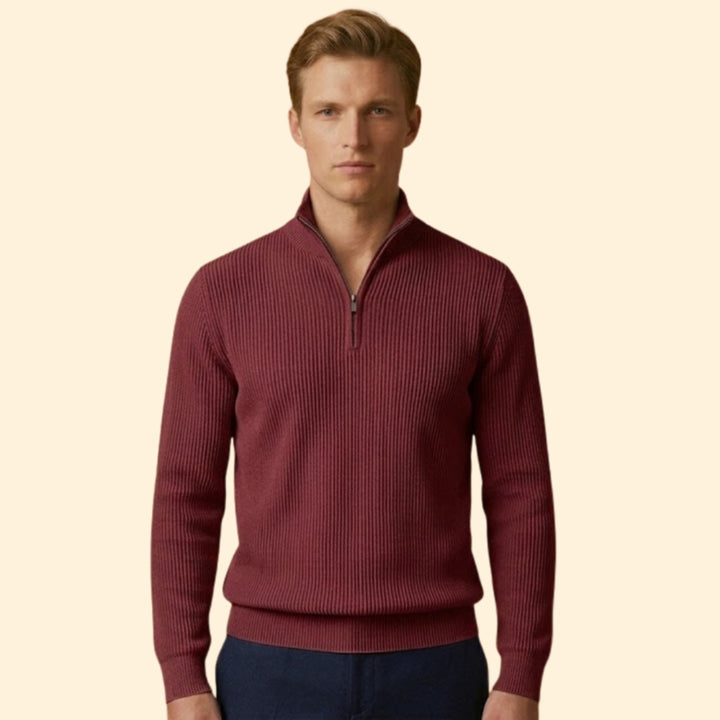 Men’s Casual Knitwear with Quarter-Zip Closure