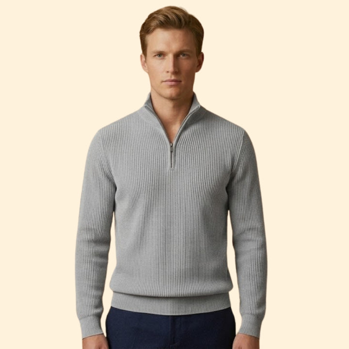 Men’s Casual Knitwear with Quarter-Zip Closure
