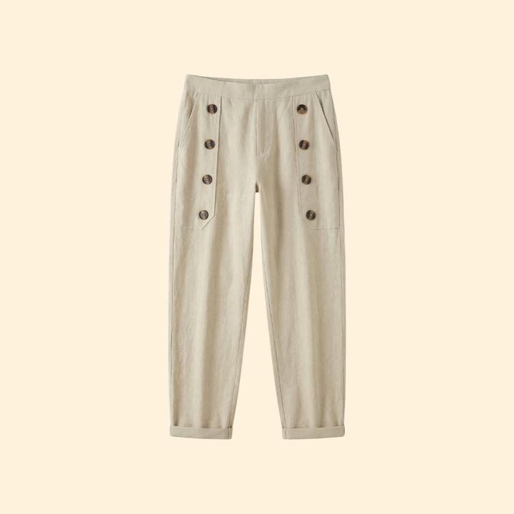Men’s Casual Pants with Front Button Details