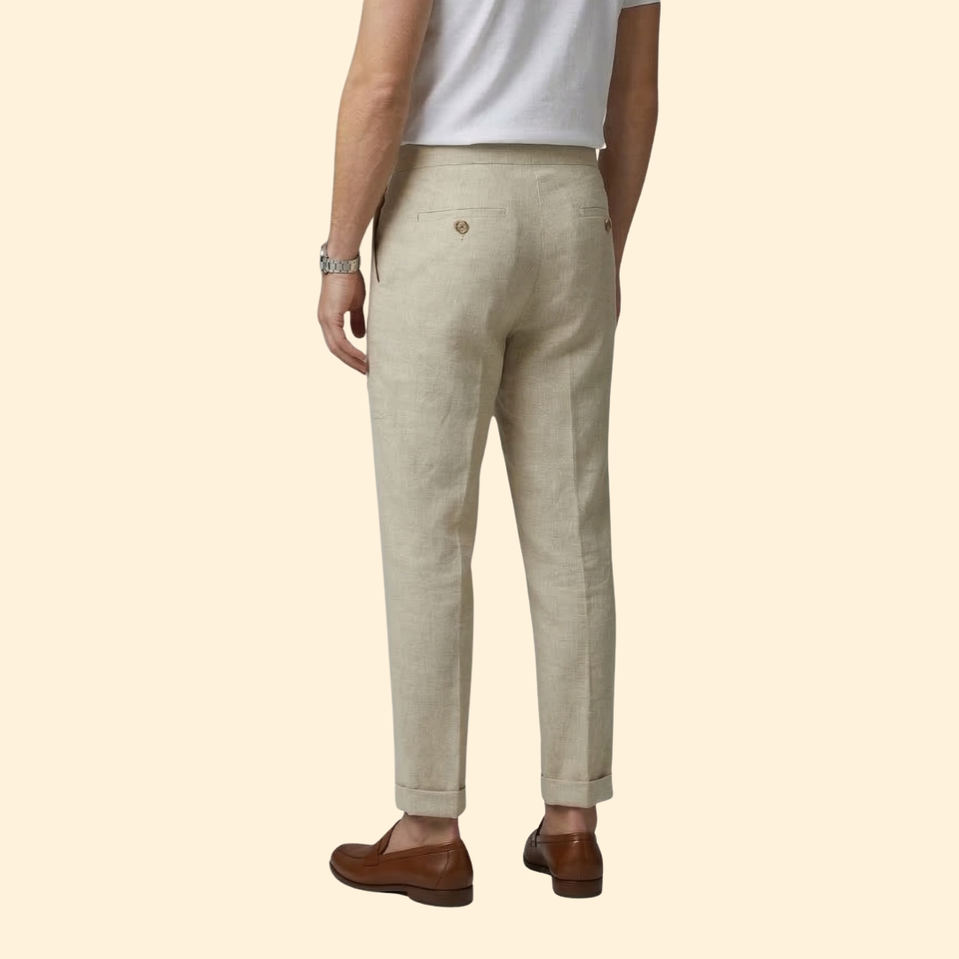Men’s Casual Pants with Front Button Details