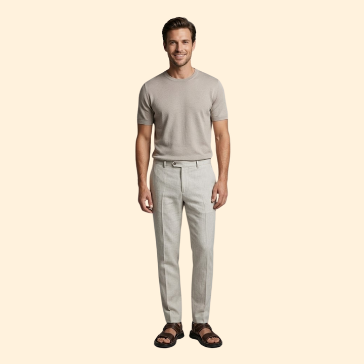 Men's Casual Sandals with Contrast Topstitching