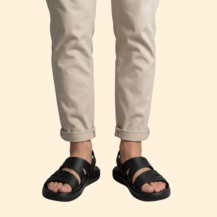 Men's Casual Sandals with Pivoting Heel Strap