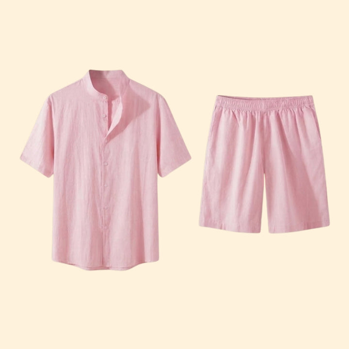 Men’s Casual Set with Button Shirt