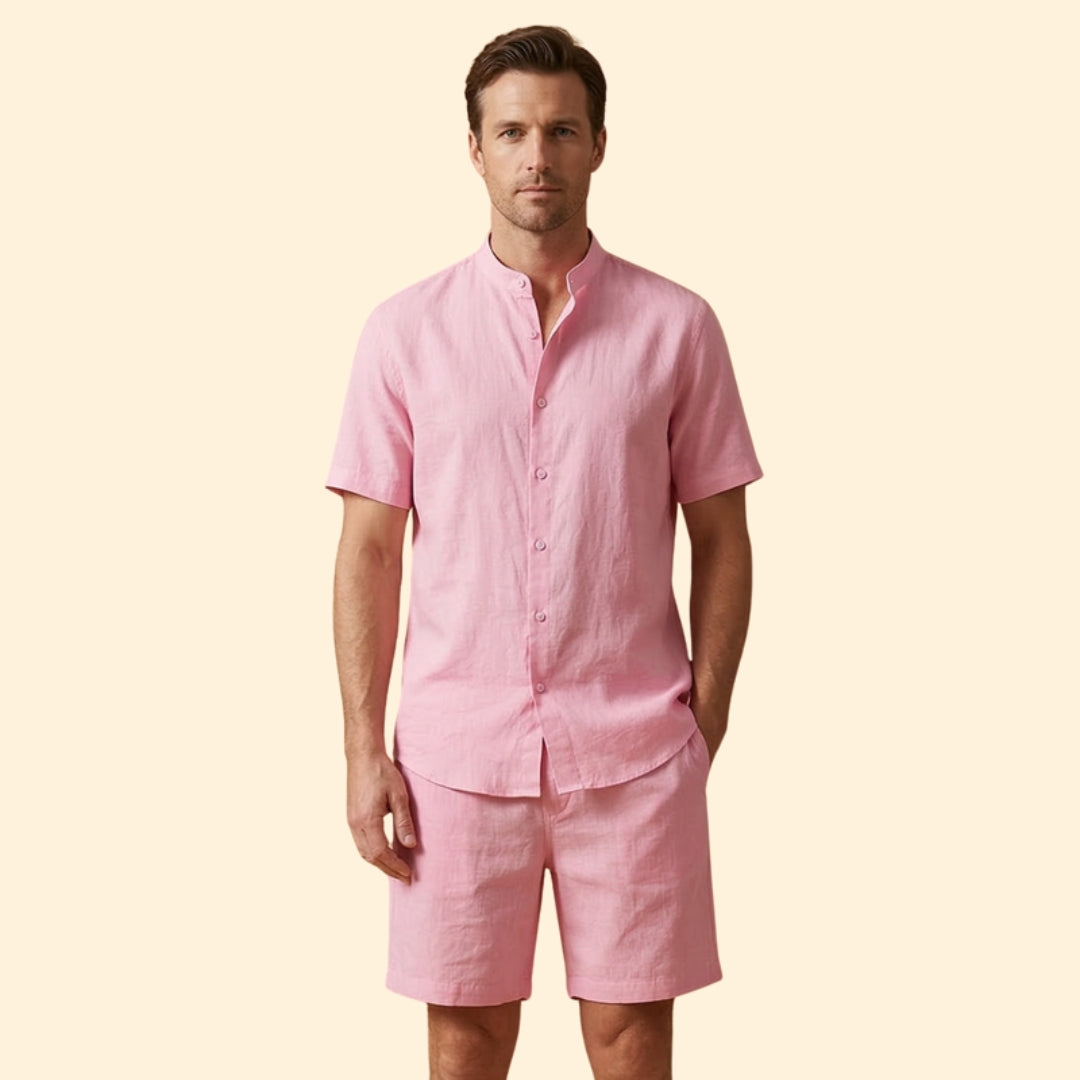 Men’s Casual Set with Button Shirt