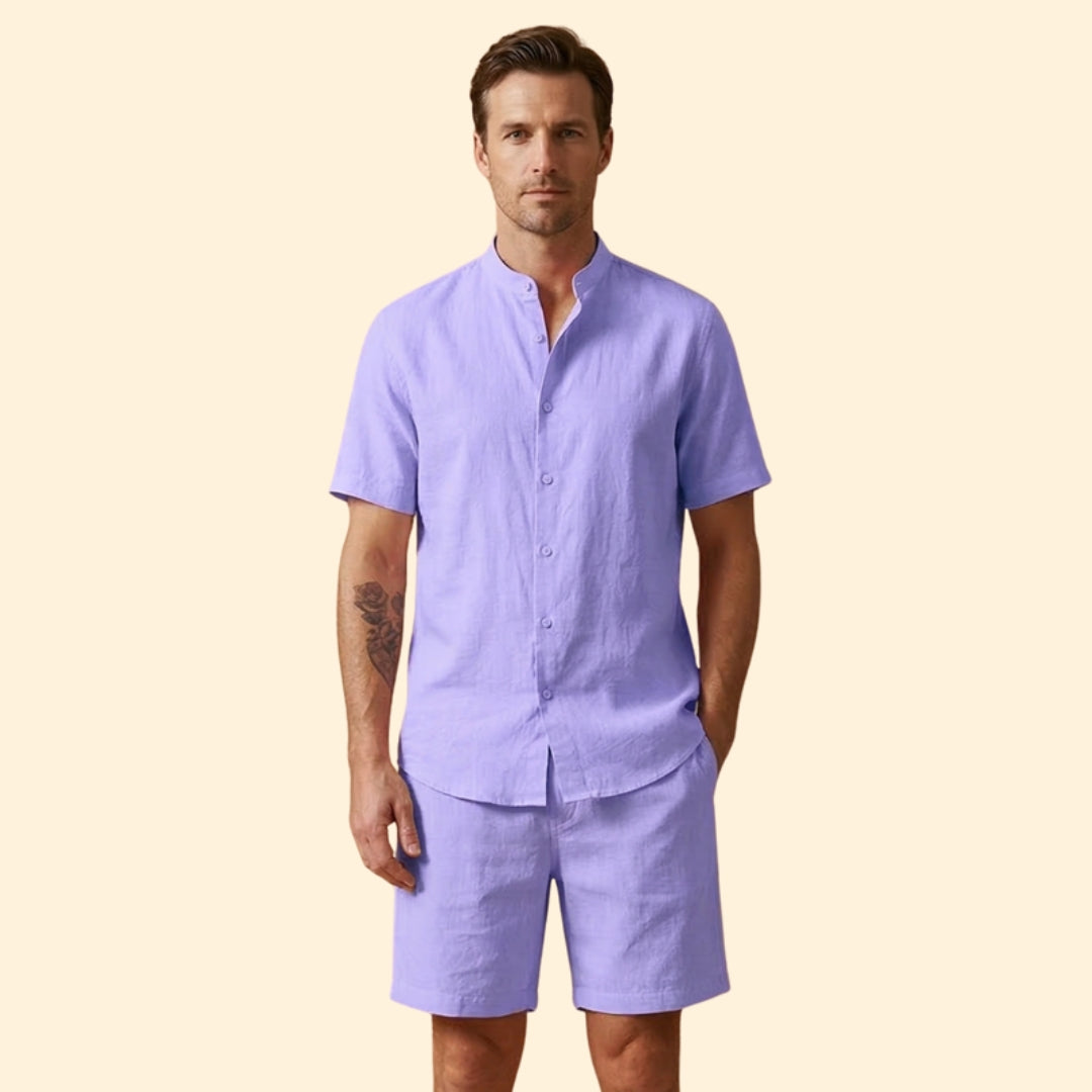 Men’s Casual Set with Button Shirt