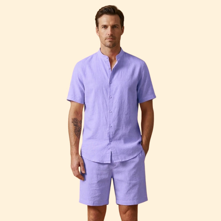 Men’s Casual Set with Button Shirt