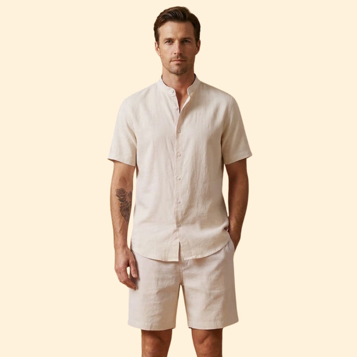 Men’s Casual Set with Button Shirt