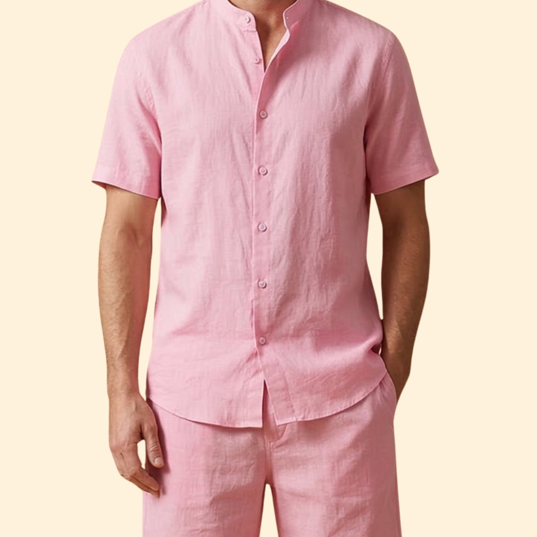 Men’s Casual Set with Button Shirt