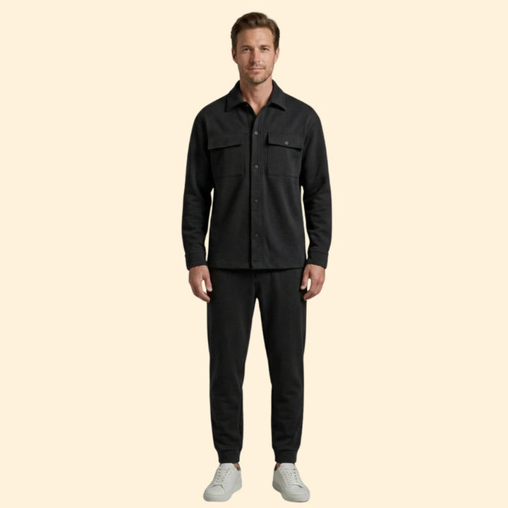 Men’s Casual Set with Front Button Detail