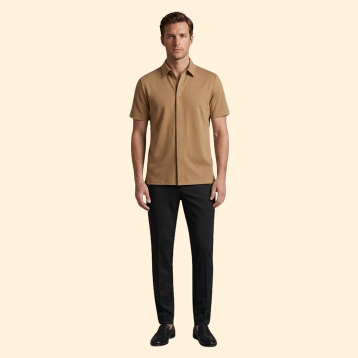 Men’s Casual Shirt and Drawstring Trousers Set
